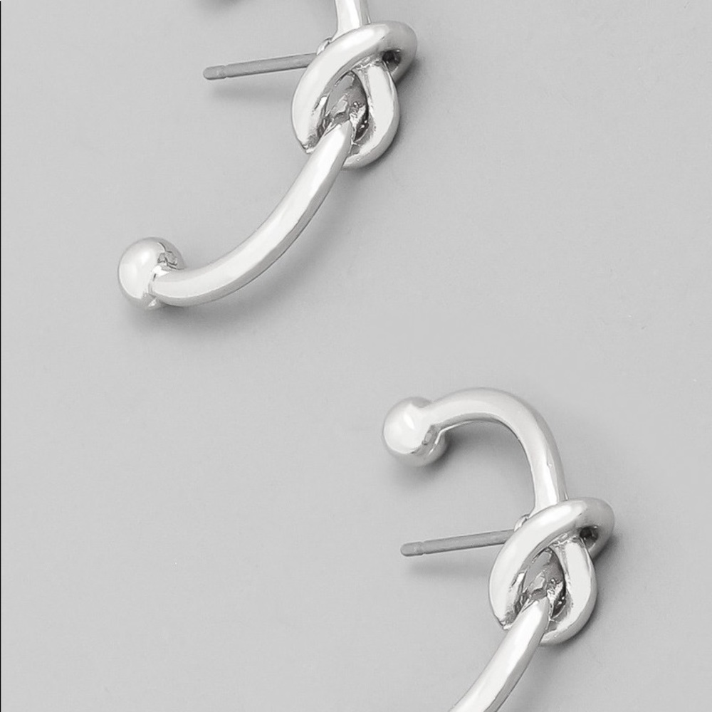 Knotted Silver Earrings